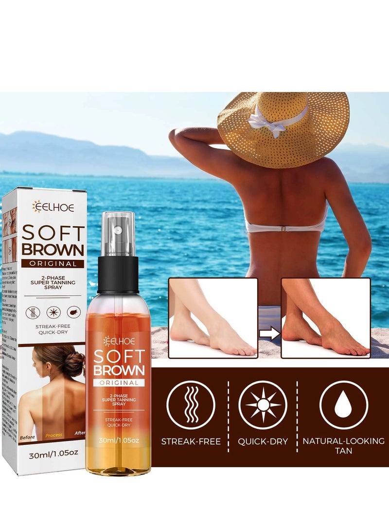 إيلهو بخاخ التسمير الذاتي Instant Radiance - خال من الخطوط ، سريع الجفاف ومرطب ، توهج طويل الأمد - 30 مل / 1 أونصة سائلة - Image 3