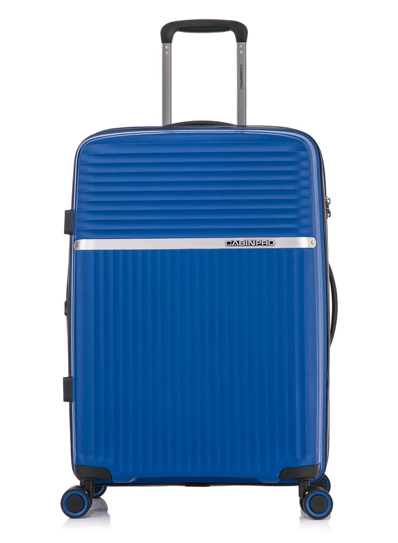 كابينبرو Light Weight PP Fashion Trolley Luggage Expandable Hard Case Medium Checked Suitcase with Safe Zipper and 4 Quite 360° Double Spinner Wheels CP002 Sapphire Blue