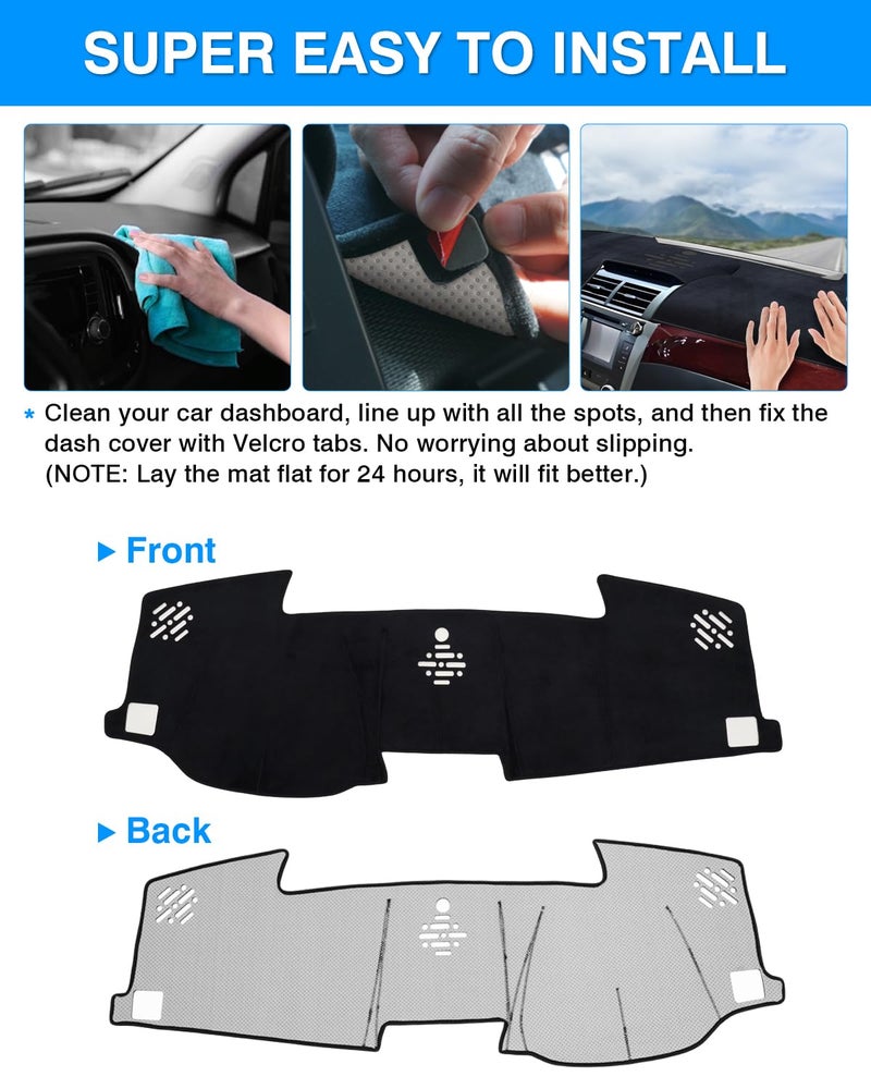 Autorder Dashboard Cover Mat for 2012-2017 Toyota Camry Accessories Dash Cover Flannel Dash Mat Sunshade Glare UV Rays Protector - Image 5