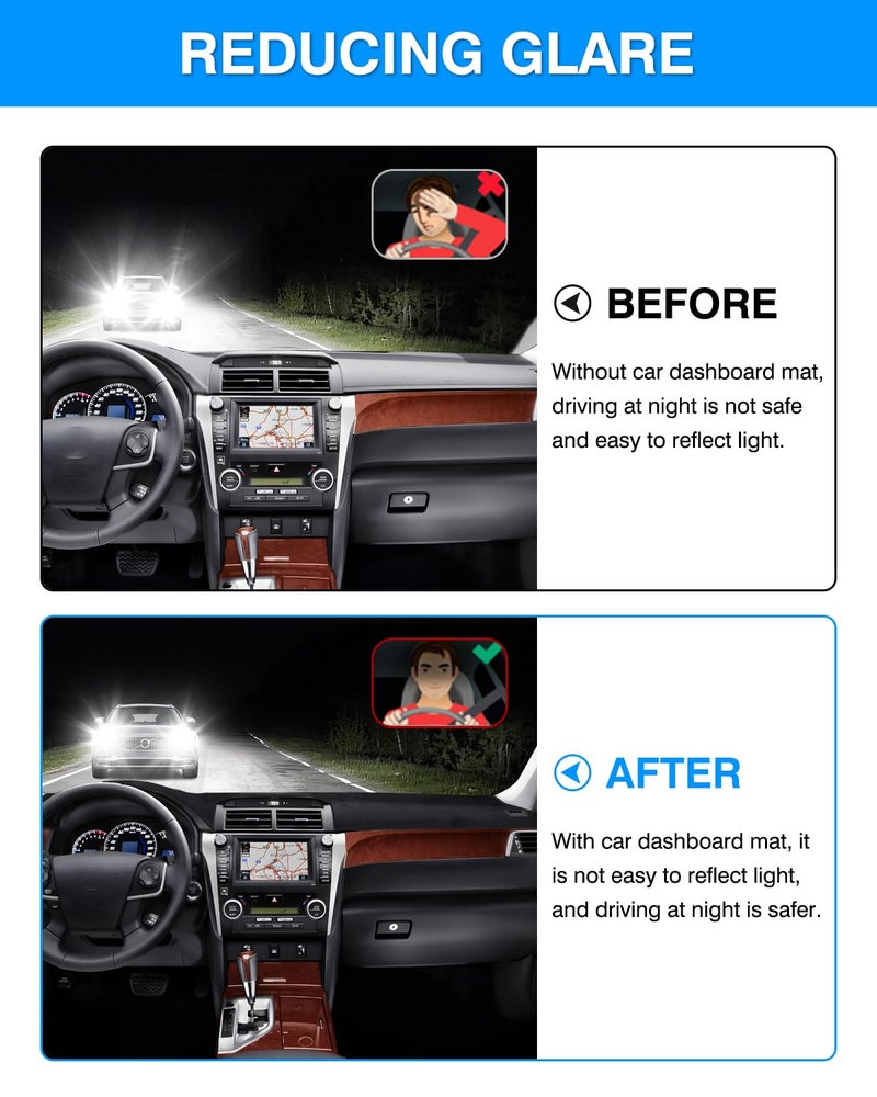 Autorder Dashboard Cover Mat for 2012-2017 Toyota Camry Accessories Dash Cover Flannel Dash Mat Sunshade Glare UV Rays Protector - Image 4