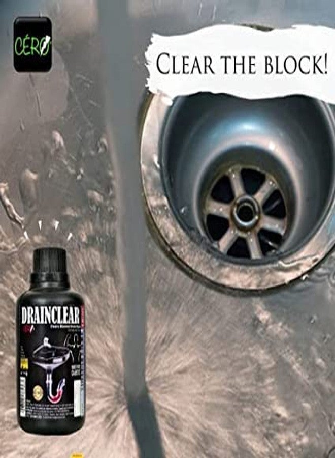 CERO DRAINCLEAR Dry Powder Formula Removes Blockages, Drain Cleaner Powder for Unclogs Bathroom, Kitchen Sink Pipe Drainage System, Powerful Action Granules Plumbing Cleaner- (200gm - Image 5