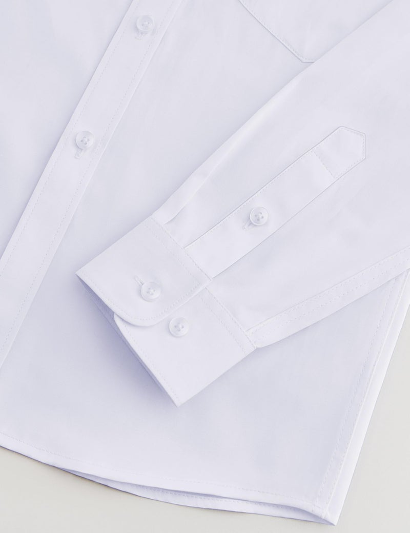 Marvelous World Boys' Long Sleeve Solid Buttoned Cuffs Dress Shirt Kids Casual Button Down Shirts White Size 14 - Image 5