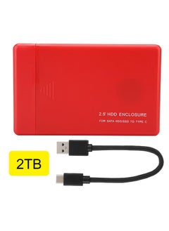 Thoraya HTH-YP0013 Portable USB3.1 SATA 2.5''HDD+Hard Disk Box(Red 2TB)  - Image 1