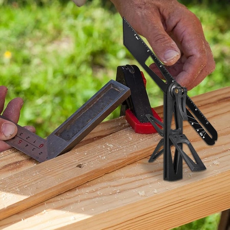 مقياس الترميز الخشبي الأسود مسطرة وضع العلامات منزلقة مقياس الزاوية T مقياس الزاوية مقياس زاوية ذيل الحمام - Image 4