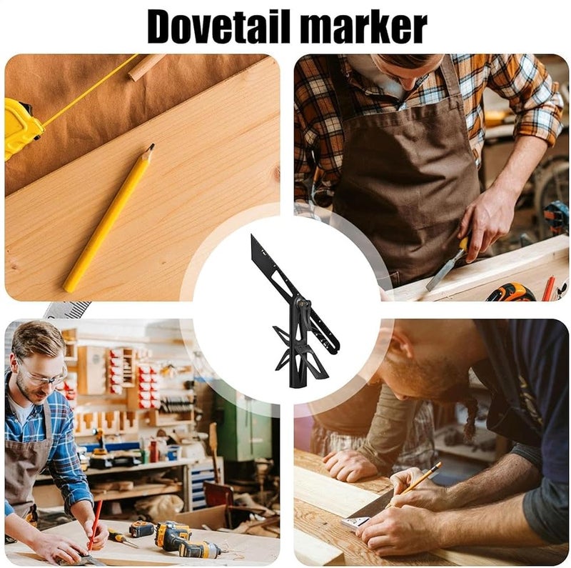 مقياس الترميز الخشبي الأسود مسطرة وضع العلامات منزلقة مقياس الزاوية T مقياس الزاوية مقياس زاوية ذيل الحمام - Image 3