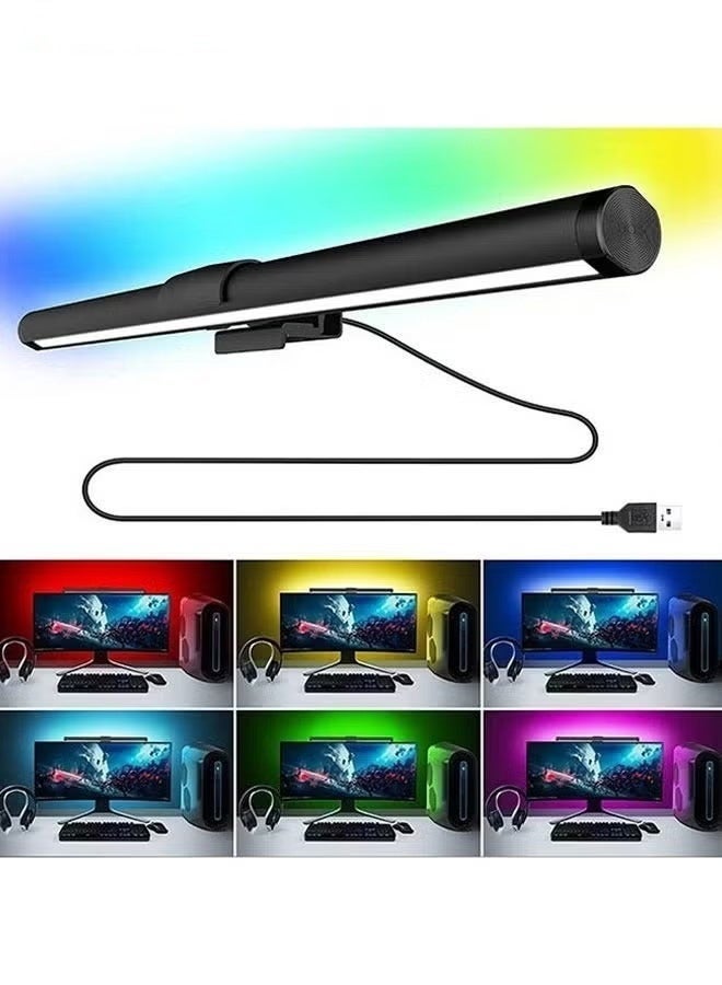 FUOE Computer Monitor Lamp, Screen Monitor Light Bar for Eye Caring, USB Reading LED Task Lamp with Auto-Dimming, Dimmable Light Bar, Touch Control, No Glare Space Saving Home Office Desk Lamps - Image 1