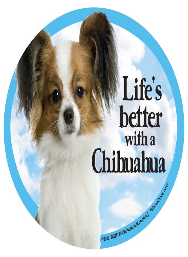 Prismatix Chihuahua (Long) Oval Dog Magnet for Cars - Image 1