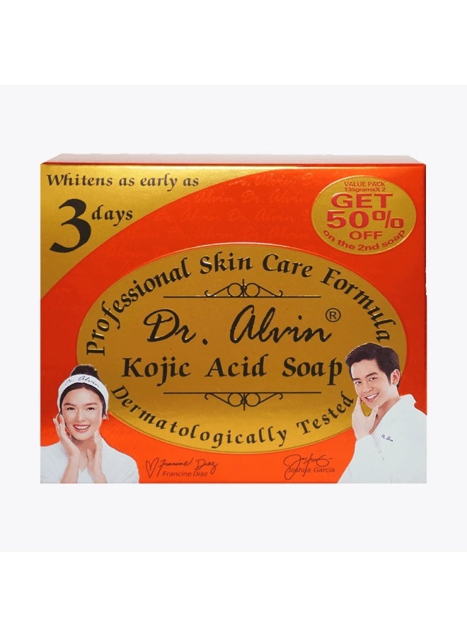 Dr. Alvin Dr Alvin Kojic Acid Soap 135g × 2Pcs (Value Pack) - Image 1