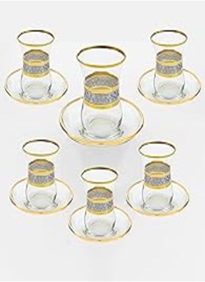 segaey Segaey PETEK 001253 Coffee Glass / 12 Pcs Including Saucers/Elegant design, Trusted Brand, Attractive shape/High Quality MaterialsSaucers 