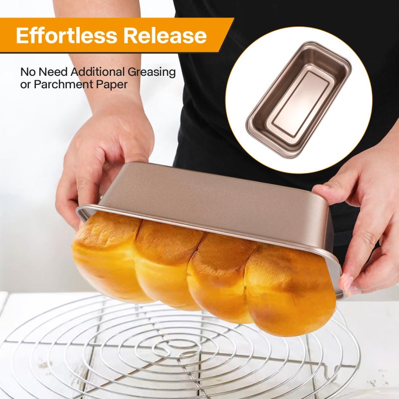 Spmarkt 2pack Loaf Pan, 10inch Banana Bread Pan, Non-Stick Banana Bread Pan, Stackable Bread Pans for Homemade Bread, 10x5inch Small Bread Pans for Baking - Image 2