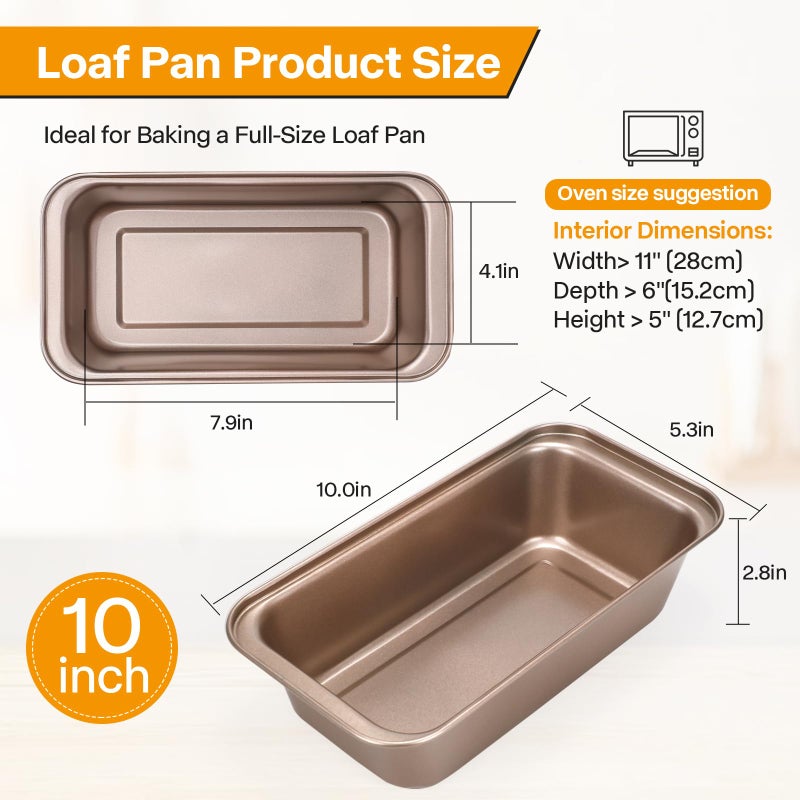 Spmarkt 2pack Loaf Pan, 10inch Banana Bread Pan, Non-Stick Banana Bread Pan, Stackable Bread Pans for Homemade Bread, 10x5inch Small Bread Pans for Baking - Image 4