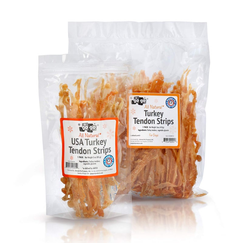 GOGO Turkey Tendon Strips Dog Chew Treats Sources and Made in The USA (1 lb) - Image 5
