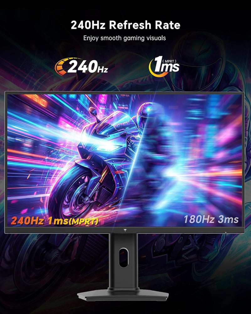 KTC 27 Inch Gaming Monitor 240Hz, FHD 1080p Fast IPS Computer Monitor with Adaptive Sync, HDR, Height Pivot Tilt Adjustable, Vesa Mount, HDMI/DP/USB, H27F7 - Image 2