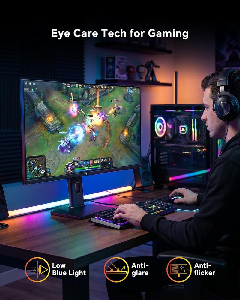 KTC 27 Inch Gaming Monitor 240Hz, FHD 1080p Fast IPS Computer Monitor with Adaptive Sync, HDR, Height Pivot Tilt Adjustable, Vesa Mount, HDMI/DP/USB, H27F7 - Image 5