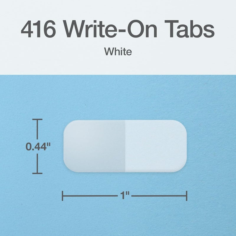 Redi-Tag Permanent Write-On Index Tabs - 416 Pack, White - Image 2