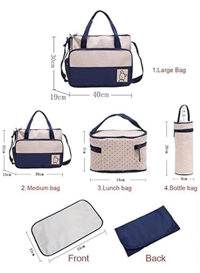 erorex 5 In 1 Set Multi Function Baby Diaper Bag Mummy Babies Bags Changing Set Handbag - Image 4