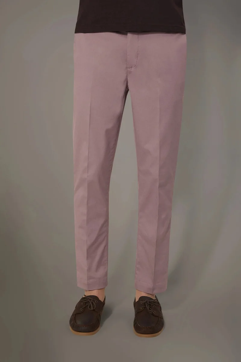 Doppelganger Regular fit trousers in twill construction - Mauve