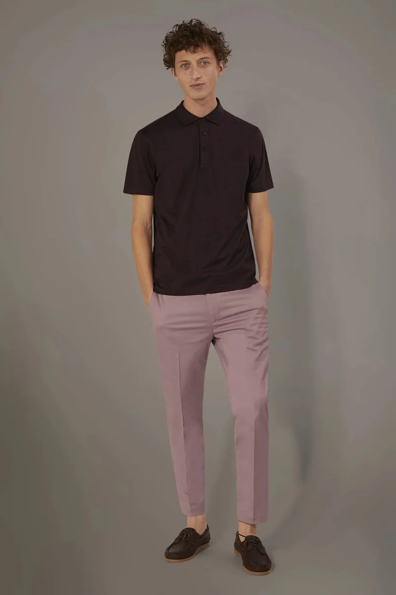 Regular fit trousers in twill construction - Mauve