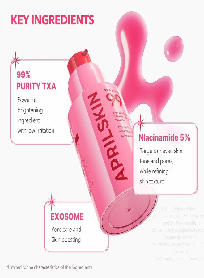 APRILSKIN TXA Niacinamide Toning Shot 99 Spicule Facial Serum｜Skin Booster Serum for Brightening and Pore Care｜99% High-Purity Tranexamic Acid 3% + Niacinamide 5%｜Korean Skin Care｜1.01 fl. oz. - Image 4