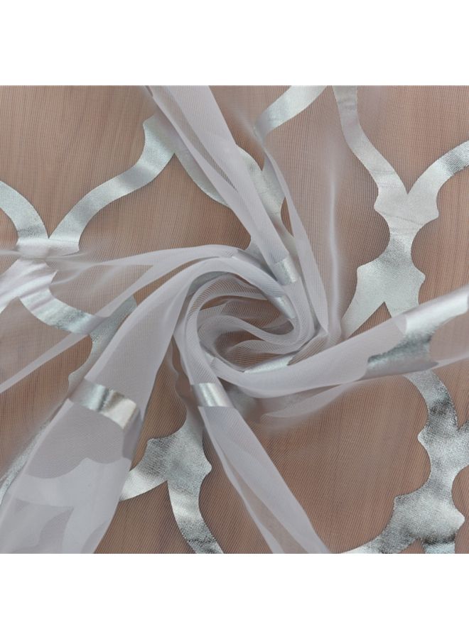 نيبمينينت طقم ستائر شفافة للنافذة بطبعة فانوس مكون من قطعتين أبيض/فضي 40x79بوصة - Image 4