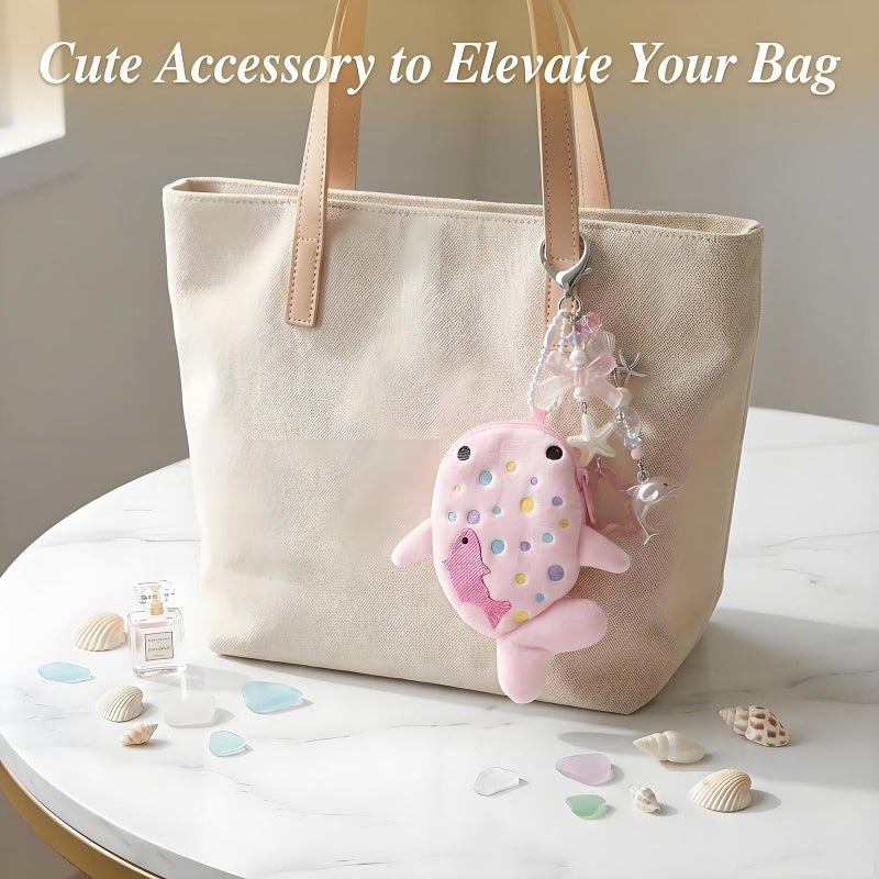 cioatu Coin Purse Keychain,Soft Zipper Coin Purse Change Purse,Handmade Purse Bag Charm Gift for Women (Pink) - Image 5