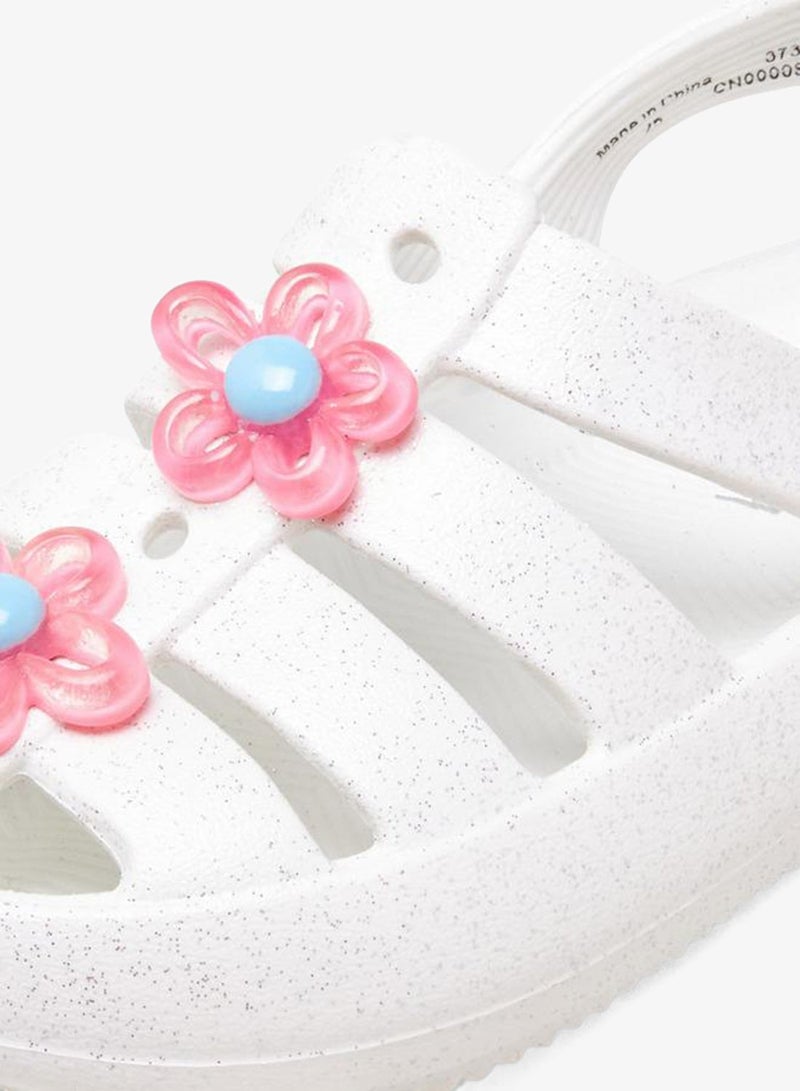 Aqua Girls Floral Accent Hook and Loop Strap Sandals - Image 4