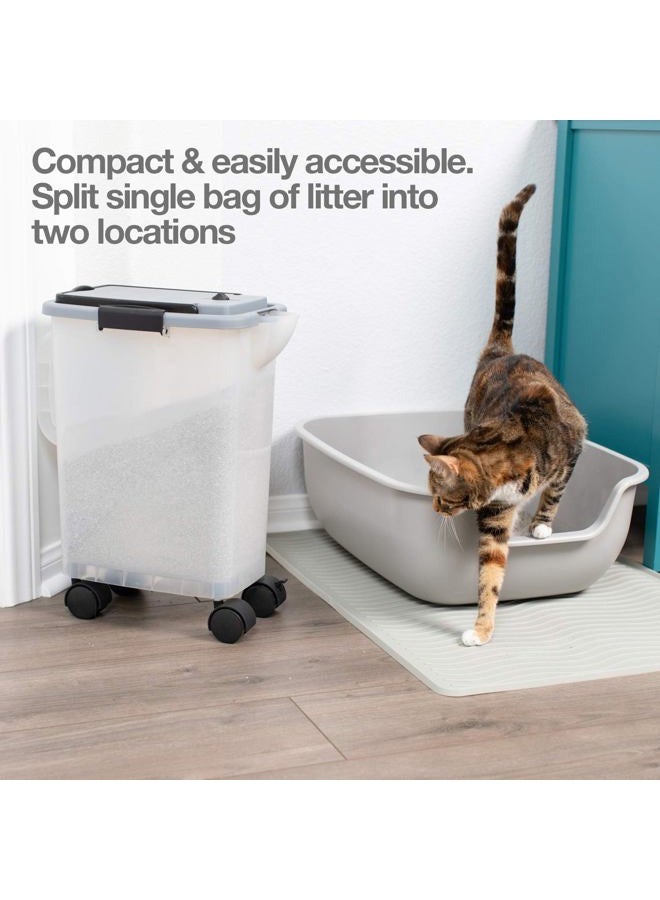 petfusion BetterBin Portable Litter Storage Bin Container (16.5 x 11.7 x 19 lwh) | Holds up to 25 lbs/10 Gallons; Great for Dry Dog & Cat Food | Adj Spout, Back & Top Handles, Heavy Duty Wheels - Image 3