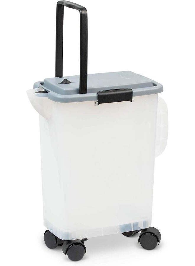 petfusion BetterBin Portable Litter Storage Bin Container (16.5 x 11.7 x 19 lwh) | Holds up to 25 lbs/10 Gallons; Great for Dry Dog & Cat Food | Adj Spout, Back & Top Handles, Heavy Duty Wheels - Image 1