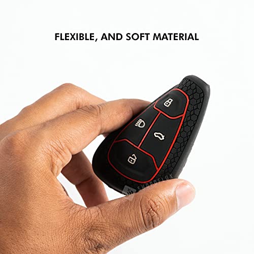 Shopoflux® Silicone Smart Key Cover Compatible with Tata Nexon | Harrier | Safari | Altroz | Tigor | EV | Punch | Tiago EV Electric (Black Pack of 1) - Image 4