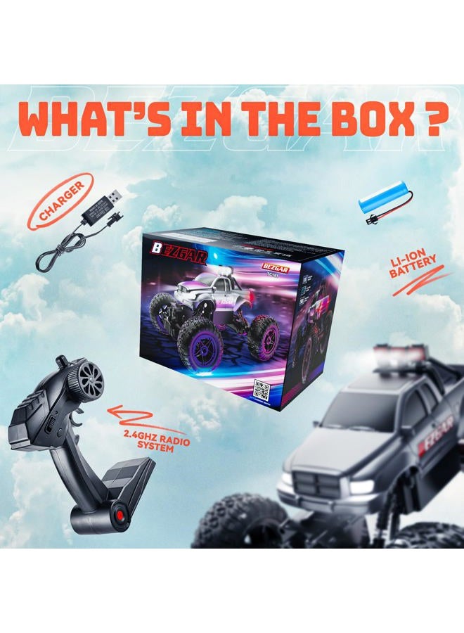 BEZGAR سيارات RC للأولاد من عمر 8-12 - شاحنة وحش RC لجميع التضاريس 1:14 للأطفال مع بطارية قابلة للشحن، شاحنة وحش تحكم عن بعد 2.4GHz، سيارات تحكم عن بعد TC141 للأولاد من عمر 4-7 - Image 5