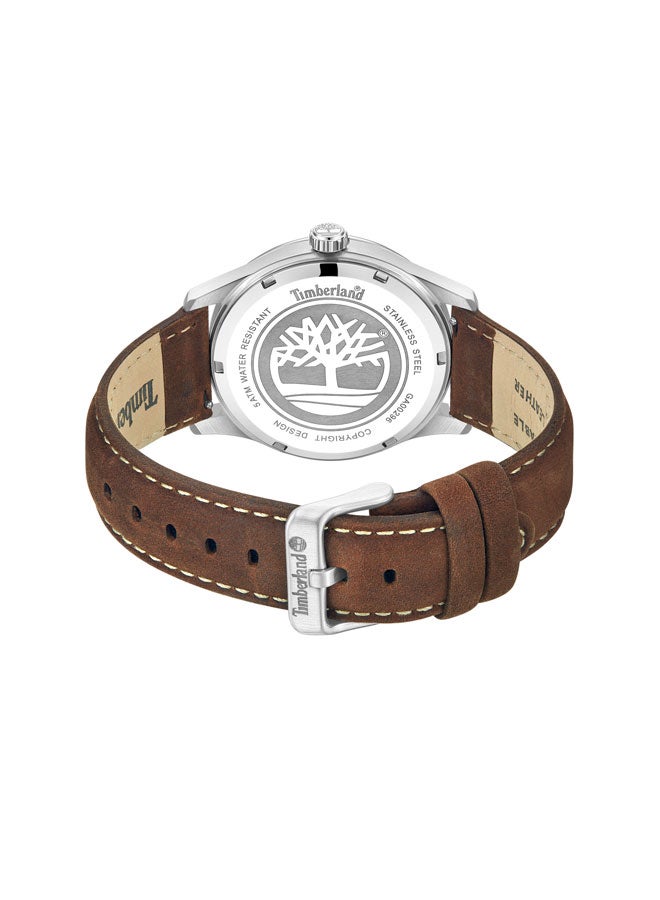 Timberland Men Rambush Grey Dial Leather Strap Analog Watch 42mm - Image 3