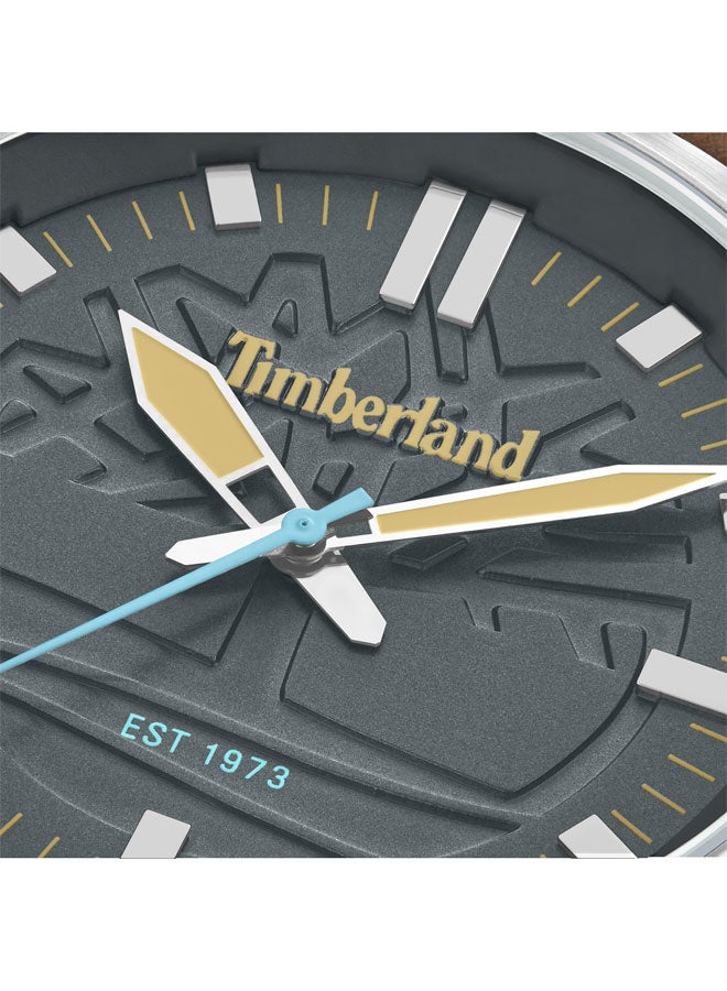 Timberland Men Rambush Grey Dial Leather Strap Analog Watch 42mm - Image 4