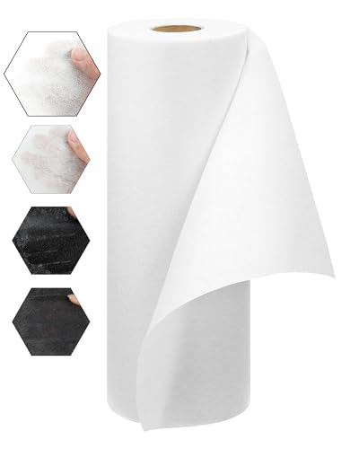 FIVEIZERO Medium Weight Iron-On Non-Woven Fusible Interfacing: 12inch" x 30yd Medium Weight Non-Woven Interfacing Iron On Polyester Single-Sided Interfacing for DIY Crafts Supplies - Image 1
