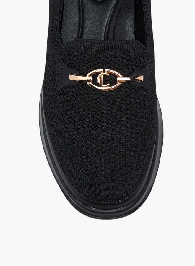 Le Confort Women's Metal Accent Flyknit Slip-On Loafers with Pull Tabs - Image 4