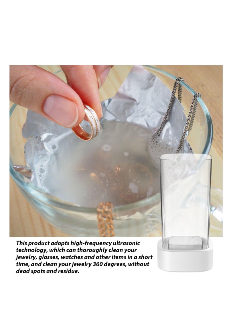 منظف المجوهرات، منظف النظارات عالي التردد، آلة غسل المجوهرات بزاوية 360 درجة، غسالة المجوهرات بالموجات فوق الصوتية، ماكينة تنظيف منزلية محمولة بالموجات فوق الصوتية للساعات، الأقراط، النظارات. - Image 5