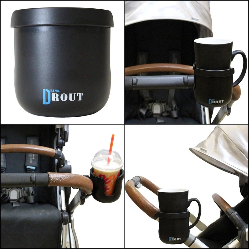 W4W Universal Stroller Cup Holder  Mega Strength Adjustable Clamp fits on Any Bike Walker Wheel Chair Car  Large Adjustable Drink Holder fits Any Size Cup Water Bottle Can etc - Image 5