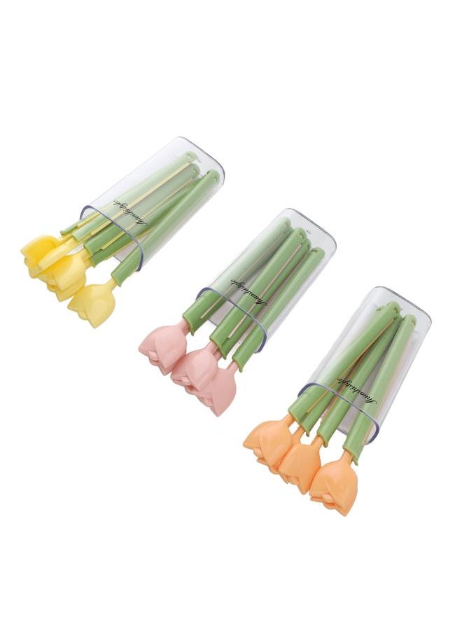 Thoraya 15pcs Tulip Magnet Sealing Clip Multi Functional Food Freshness Bag Clip with Storage Box for Refrigerator  - Image 2
