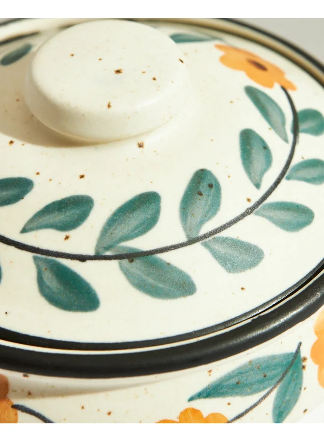 Chumbak Marigold Casserole | Handpainted Stoneware