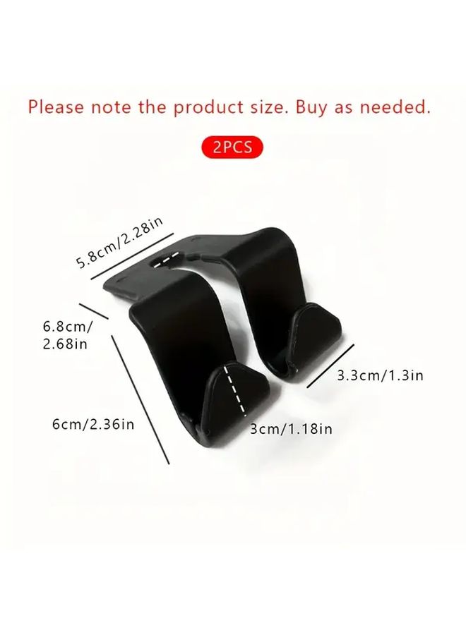 2 Multi Function Double Hook Storage Couplers For Car Seat Backs Black - Image 2