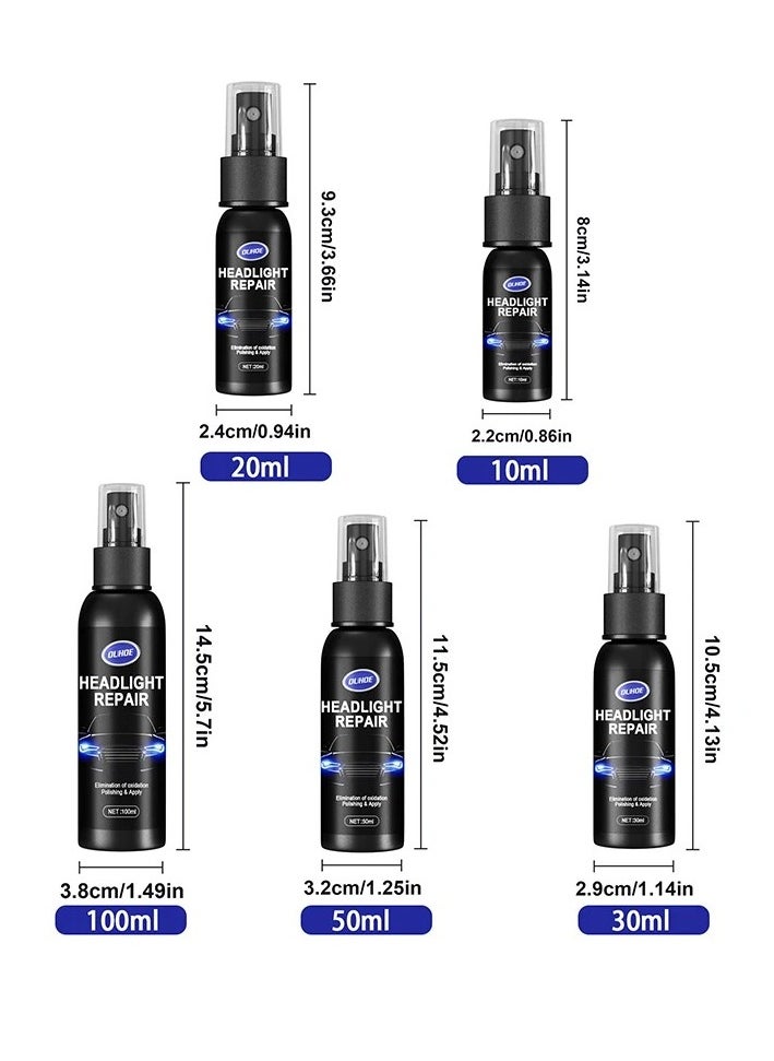 OUHOE Car Headlight Repair Fluid, Convenient Portable Auto Headlight Restoration Liquid, Long Lasting Innovative Headlight Repair Polish, Scratch Removal Spray for Head Light Lens, (1pc 10ml)  - Image 5