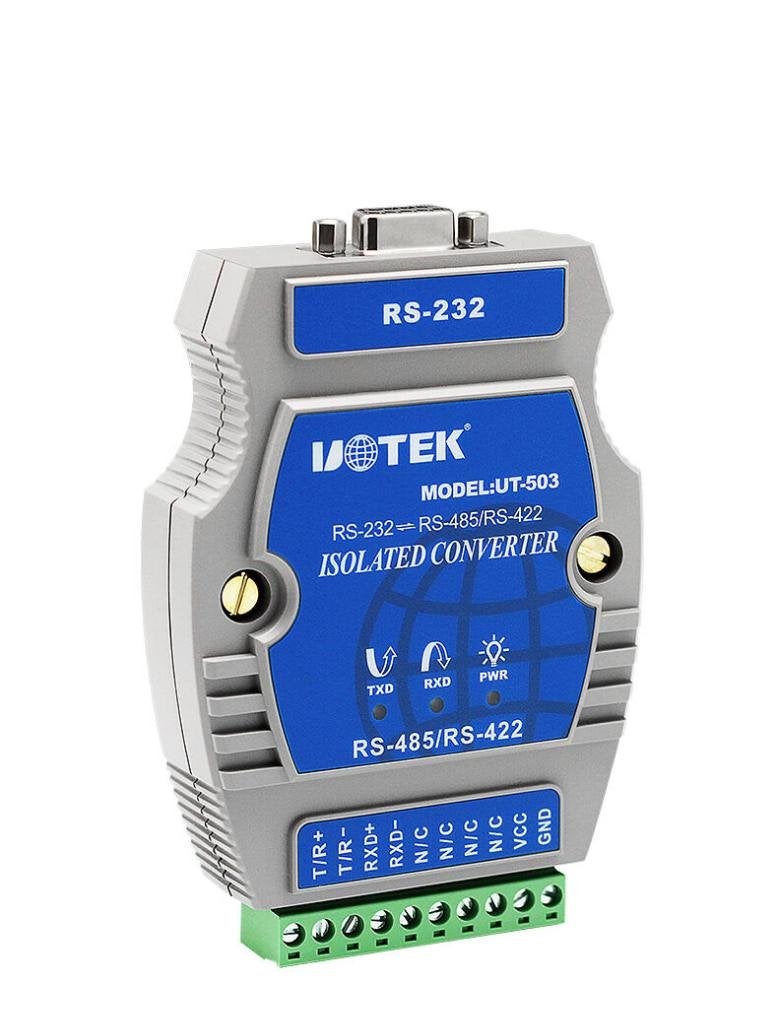 UOTEK UTEK UT-503 External-Powered, RS-232 to RS-485/422, Rail-Mounted, PhotoElectric Isolation - Image 1