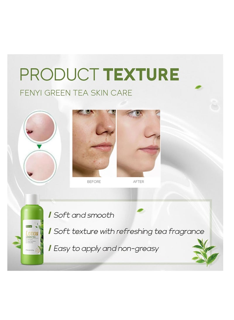 فيني مجموعة فيني بالشاي الاخضر  لترطيب وتنعيم وتنقية البشرة مكونة من قطعتين لوشن + سيروم - Image 5
