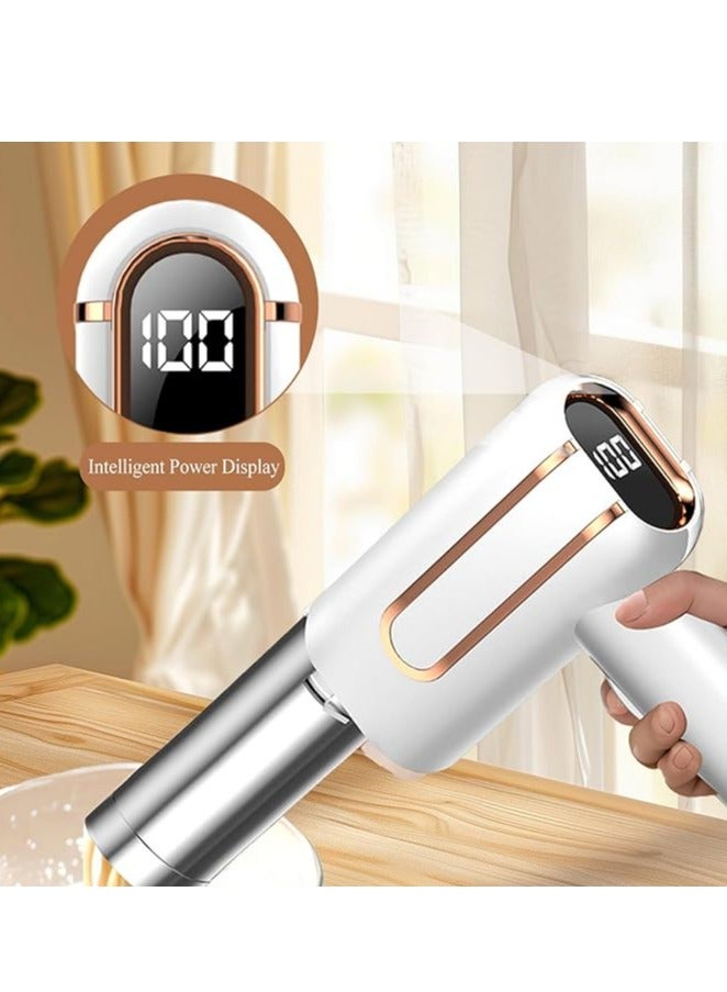 Handheld Electric Pasta Maker, 5-in-1 Cordless Noodle Maker with Power Indicator, Portable Stainless Pasta Machine Automatic Spaghetti Maker for Kitchen Homemade Pasta, White  - Image 2