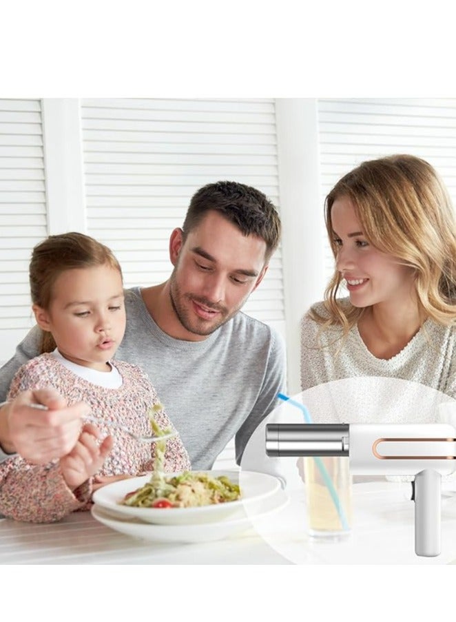 Handheld Electric Pasta Maker, 5-in-1 Cordless Noodle Maker with Power Indicator, Portable Stainless Pasta Machine Automatic Spaghetti Maker for Kitchen Homemade Pasta, White  - Image 4