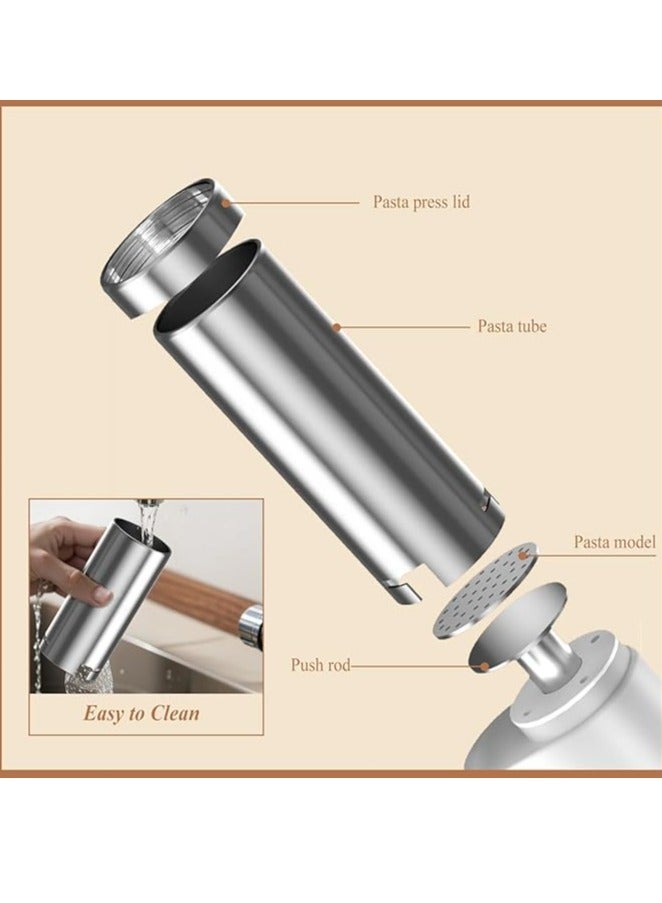 Electric Pasta Maker, 5-in-1 Cordless Noodle Maker with Power Indicator, Portable Stainless Pasta Machine, Automatic Spaghetti Maker for Kitchen Homemade Pasta, White - Image 2