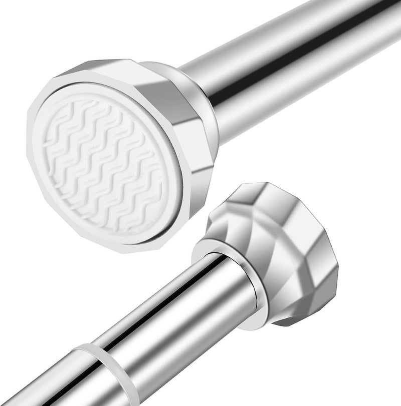 304 Stainless Steel Shower Curtain Rod, Telescopic Curtain Pole, 2.5cm Diameter Stainless Steel Brushed Nickel Shower Pole, for Bathroom, Room Divider, Closet Rod (55-85cm) - Image 1