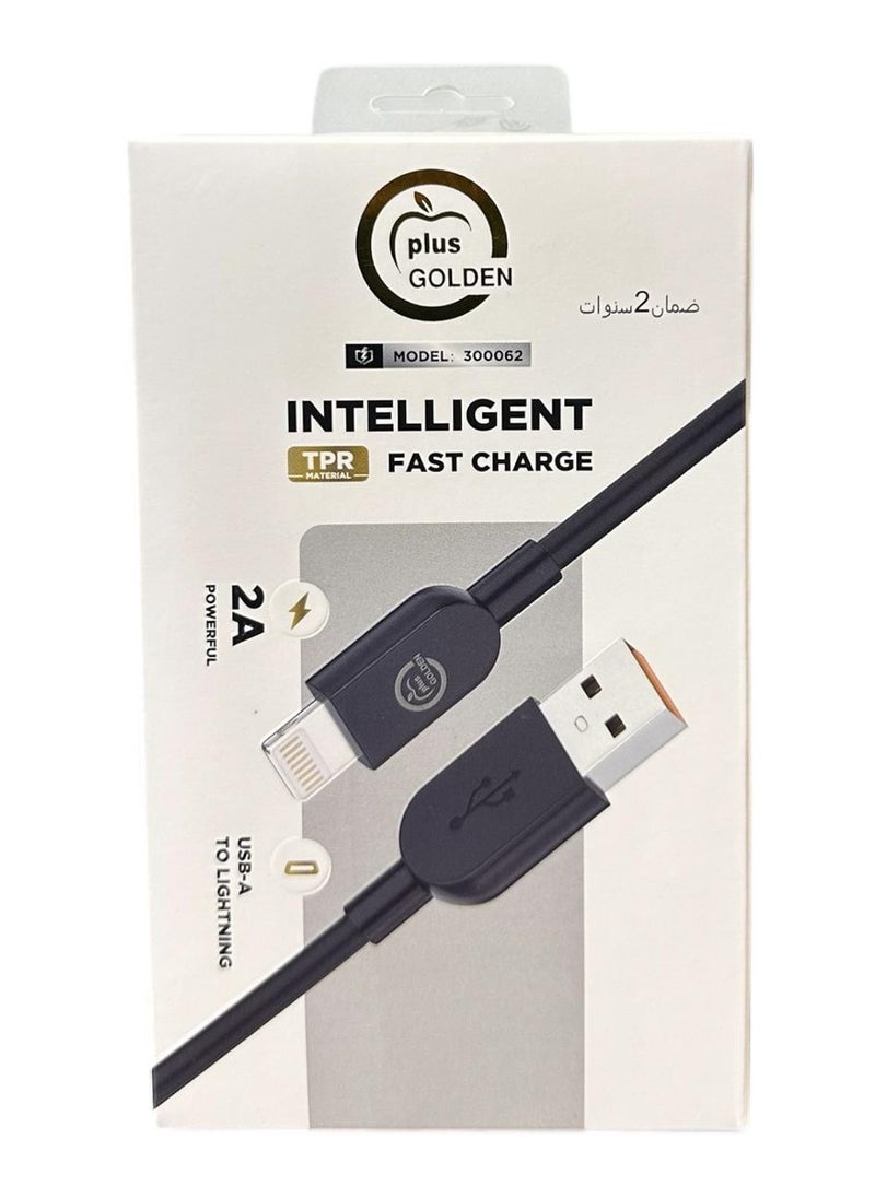 GOLDEN PLUS - Golden Plus Intelligent Fast Charge Lightning Cable | 2A Power | USB-A to Lightning | Durable TPR Material - Image 1