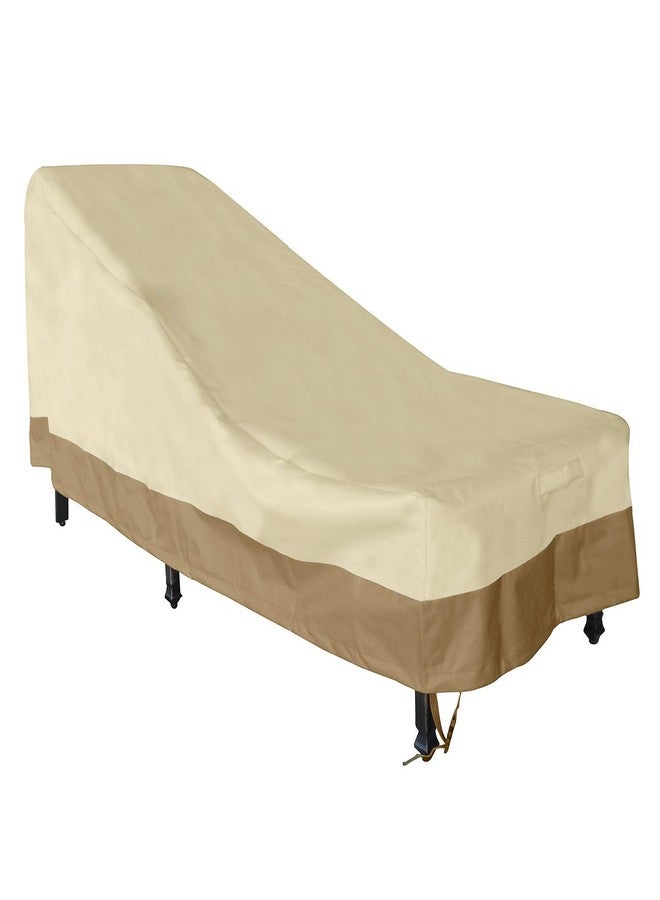 Vanteriam Patio Chaise Lounger Cover, Heavy Duty Waterproof 600D Oxford Fabric Outdoor Furniture Lounge Chair Cover for All Weather Protection, Large Size W29.5''x D78''x H32''/14'' - Image 2