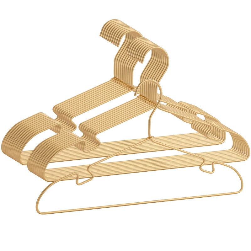 VWV Gold Aluminum Hangers, 16.5 Inch Smooth and Durable Metal Shirt Dress Hanger, Lightweight and Sturdy Metal Hanger for Suit Jackets and Casual Pants (20 Pack) - Image 1