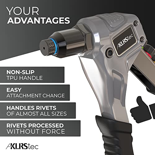 KLRS طقم مسدس ريفيت احترافي KLRStec يشمل 120 ريفيت و 4 مثاقب HSS - طقم أدوات ريفيت عالي الجودة لمعالجة الريفيتات العمياء - Image 5